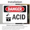 Signmission Acid Danger Sign, Vinyl Decal, 10in W x 7in L, 2PK OS-2PACK-DS-D-710-L-1017 - alternate 4